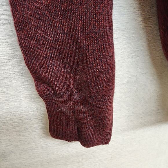 Men's Polo Long Sleeve Sweater Geoffrey Beene XL Maroon 90s Business Casual - Picture 3 of 8